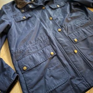 Women’s Navy Field Jacket with Brass Snap Details